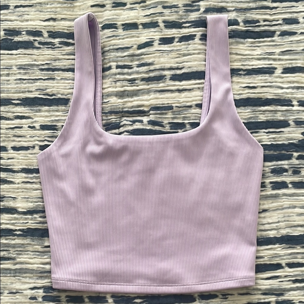 EXPRESS Lavender Ribbed Body Contour Crop Top